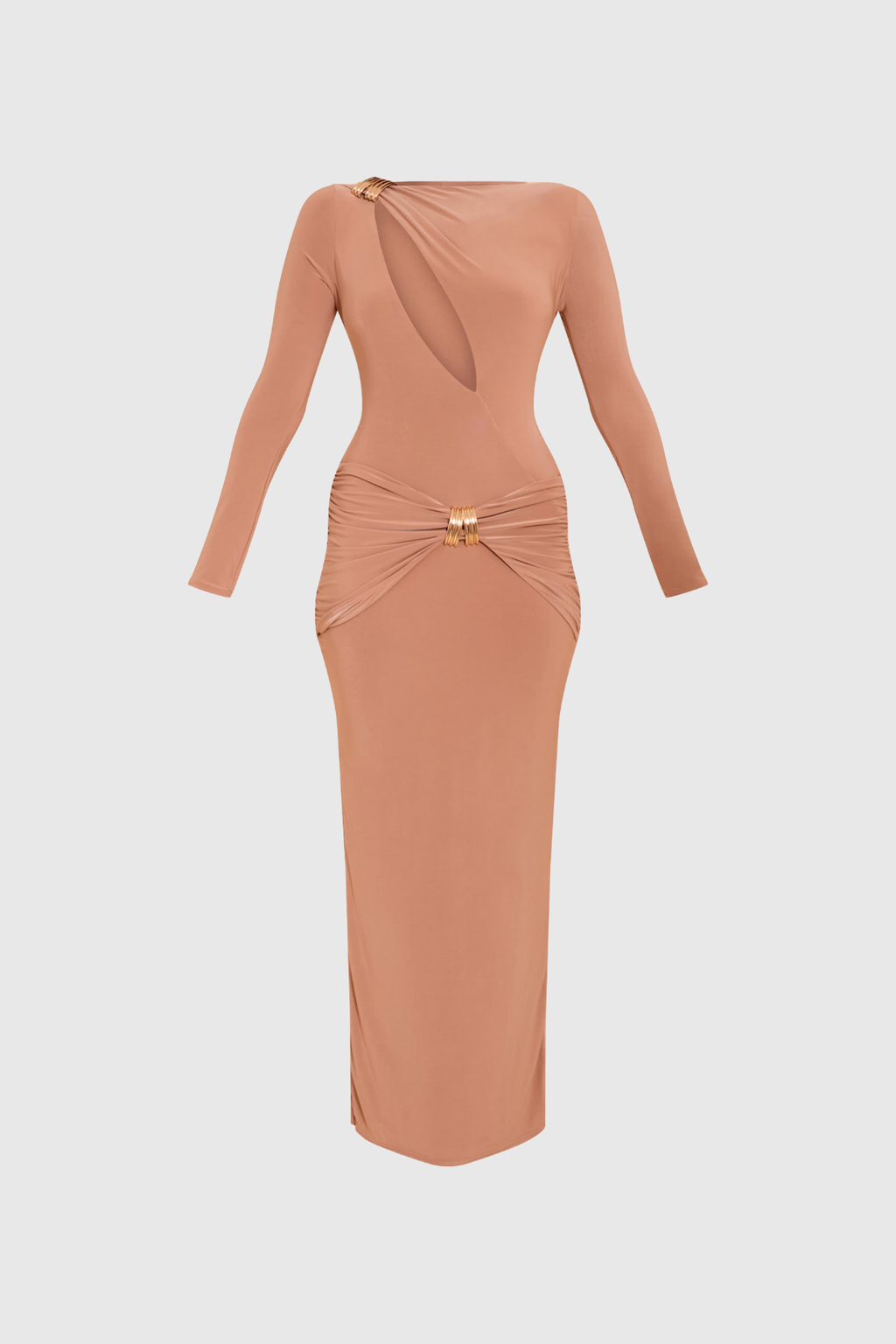 Denton Bodycon Cutout Maxi Dress In Orange