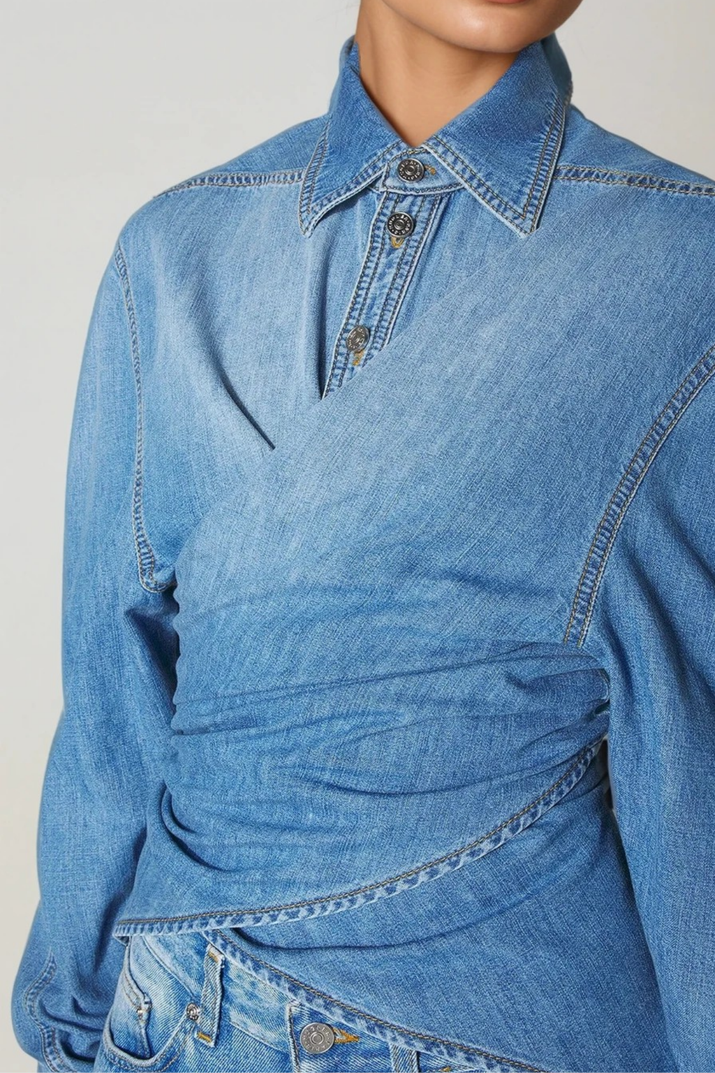 Derdriu Asymmetric Denim Shirt
