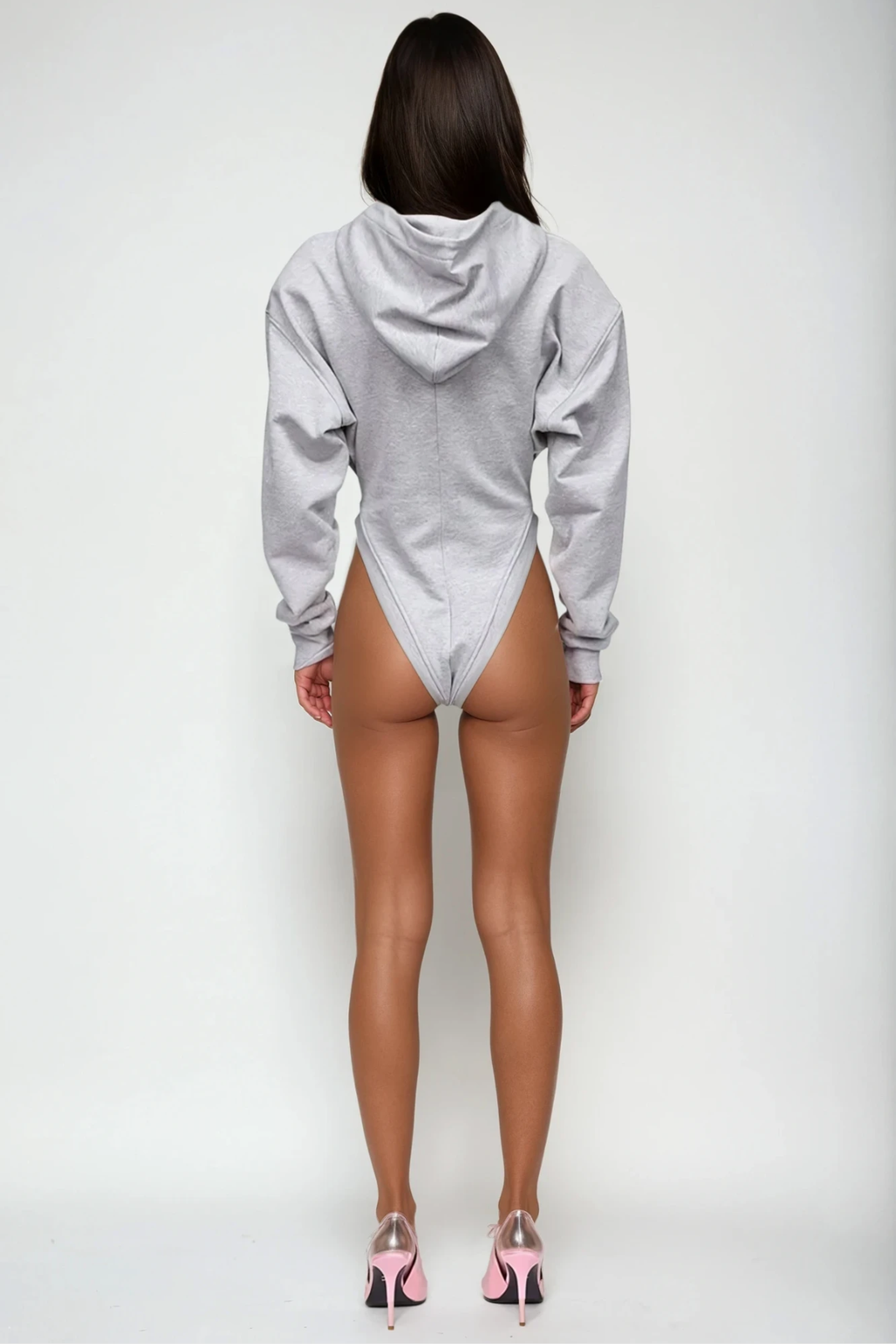 Dervla Long Sleeve Flower Hooded Bodysuit