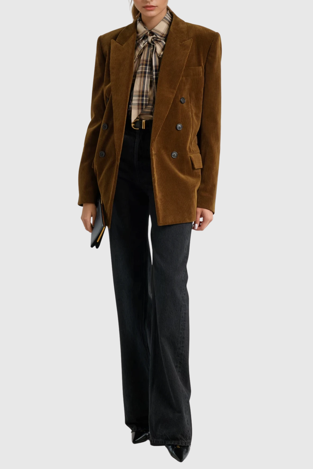 Derya Double Breasted Corduroy Blazer