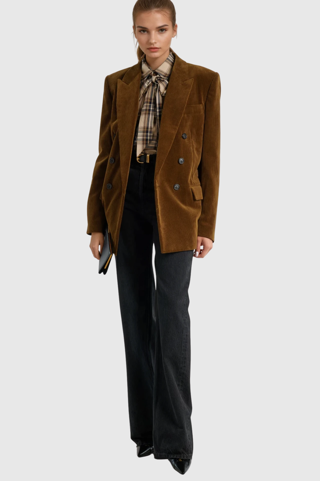 Derya Double Breasted Corduroy Blazer