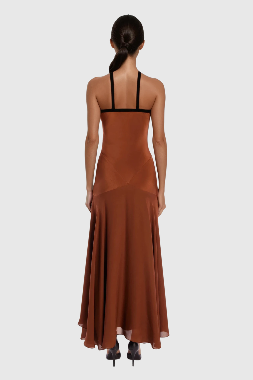 Desdemona Halter Neck Ruffle Maxi Dress