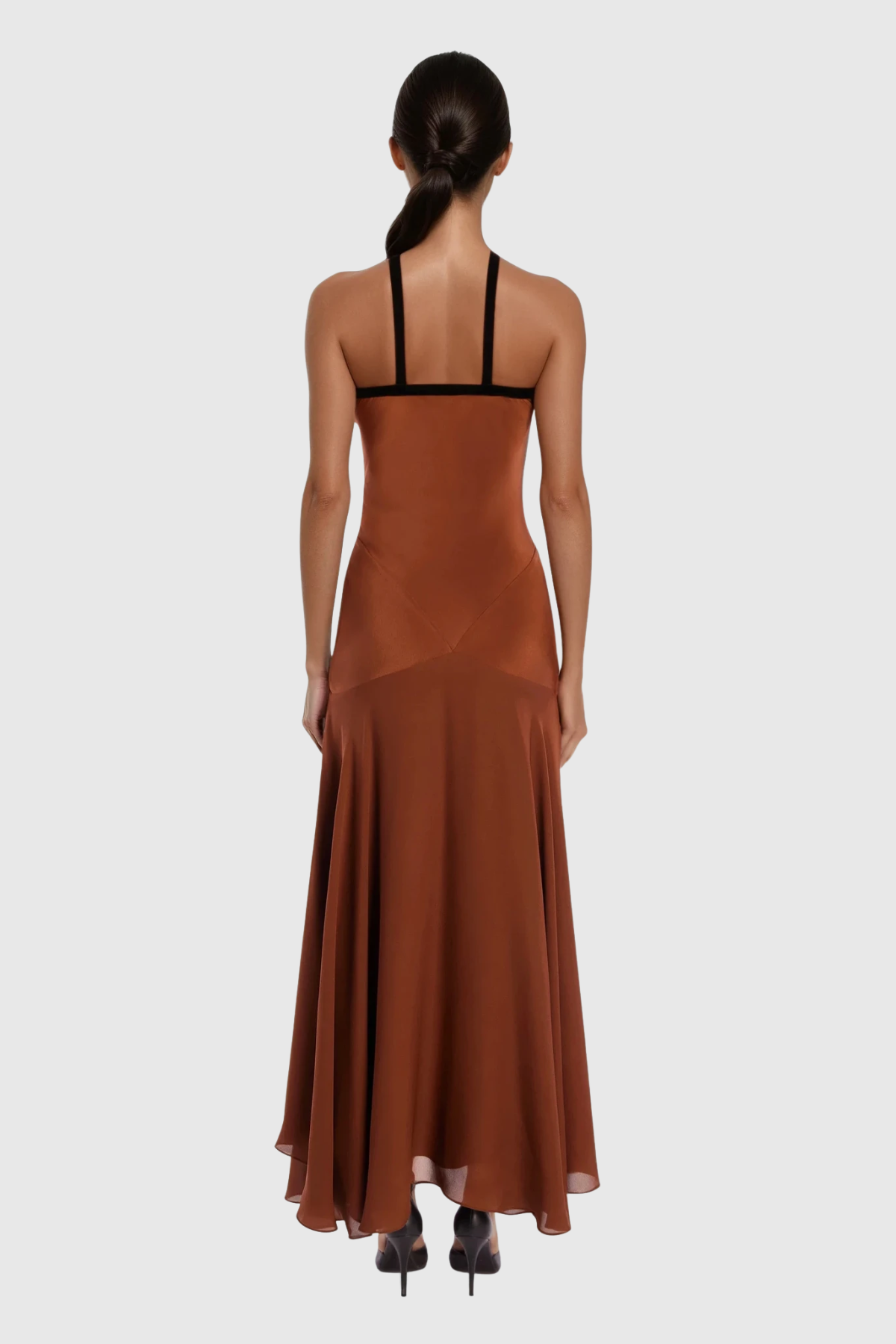 Desdemona Halter Neck Ruffle Maxi Dress