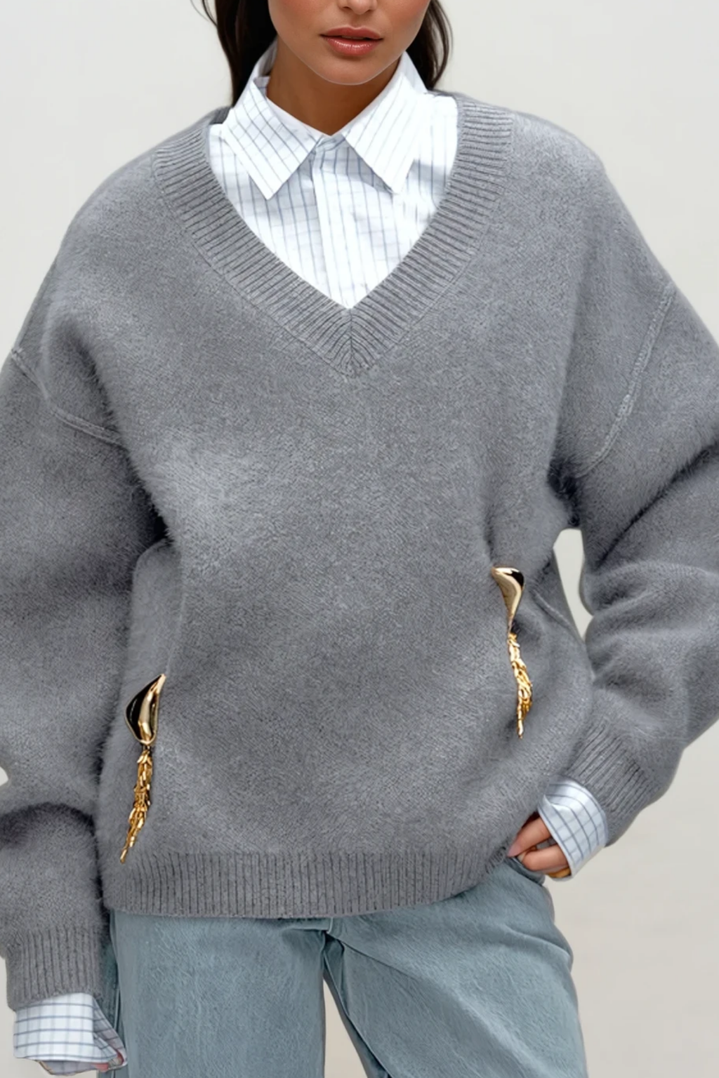 Desi V Neck Embellished Top