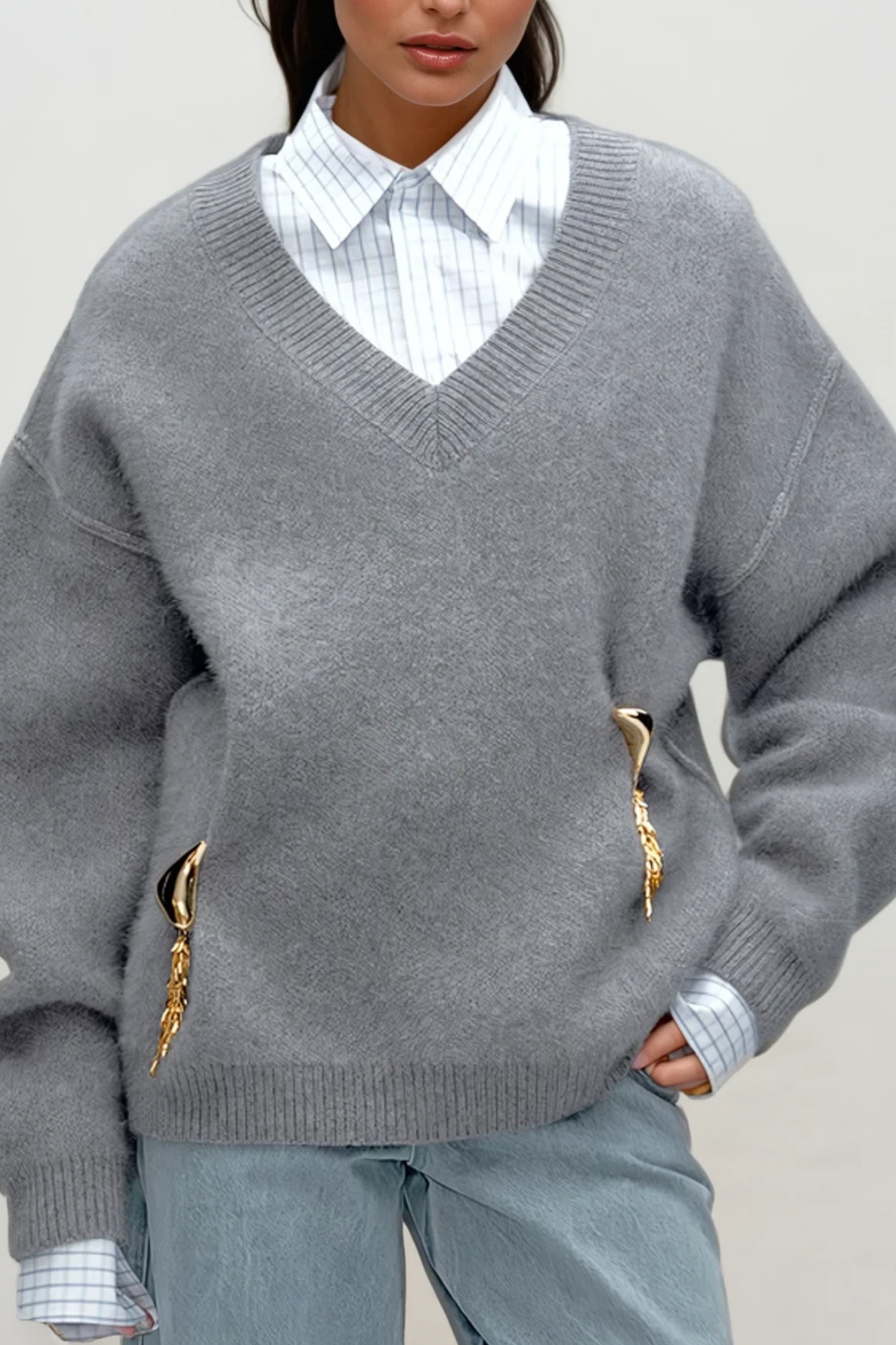 Desi V Neck Embellished Top