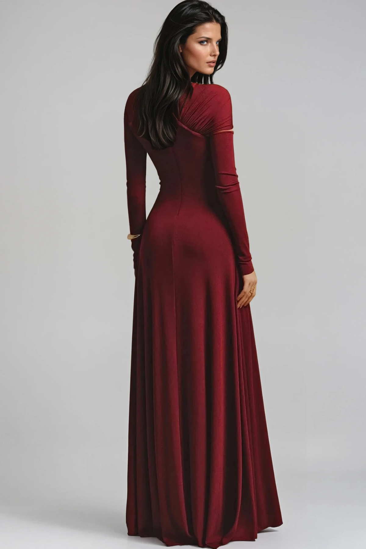 Desirae Cutout Bodycon Ruch Maxi Dress