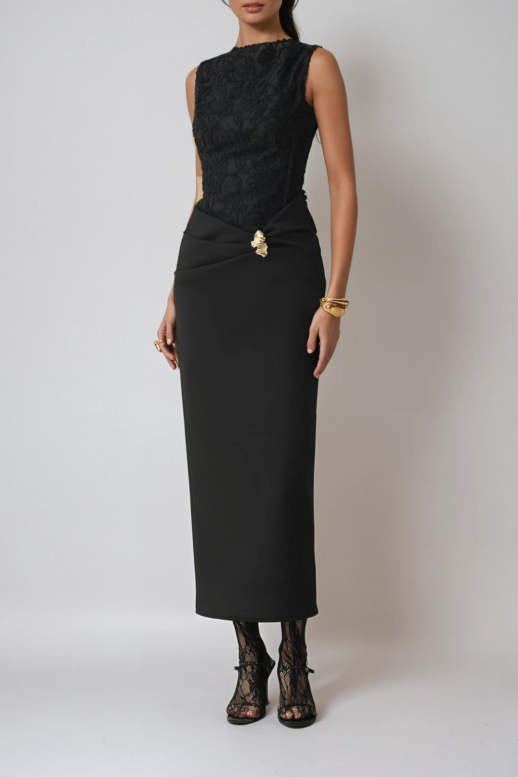 Desiree Sleeveless Deconstruct Maxi Dress