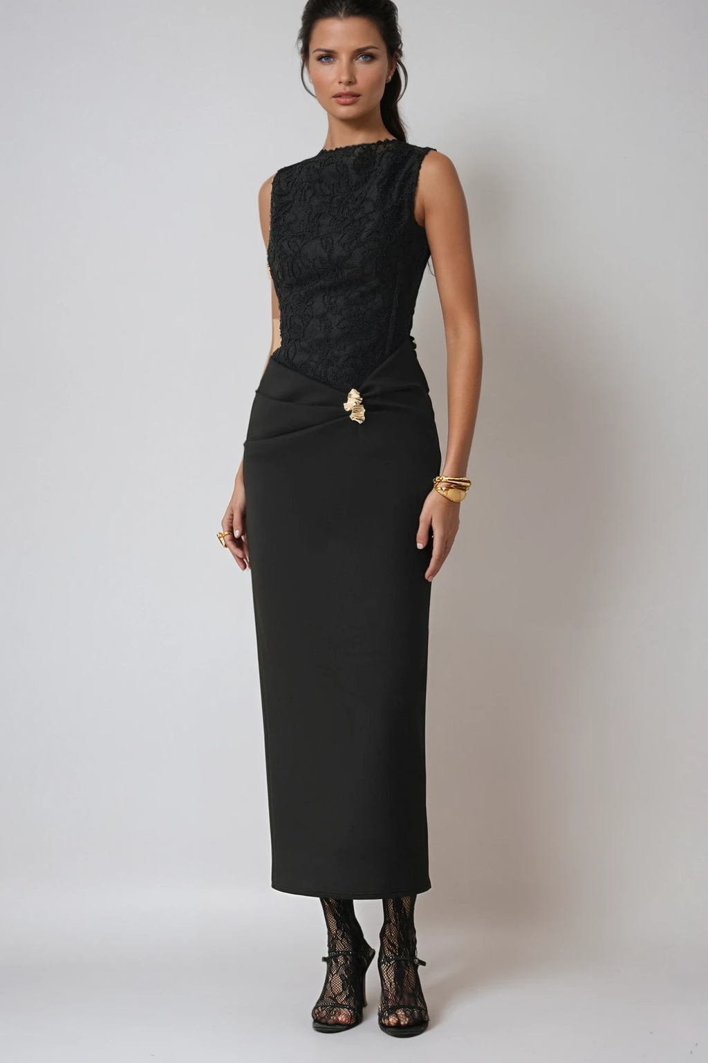 Desiree Sleeveless Deconstruct Maxi Dress
