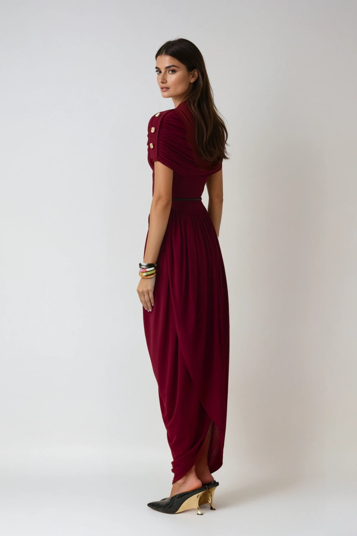 Despina Bodycon Ruch Maxi Dress