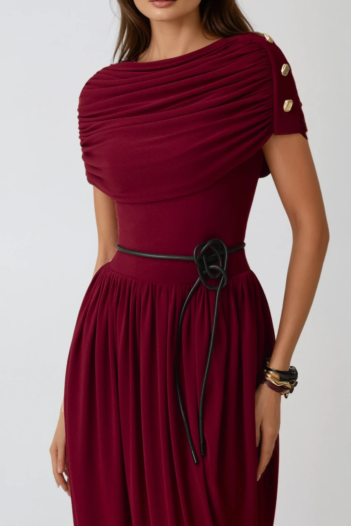 Despina Bodycon Ruch Maxi Dress