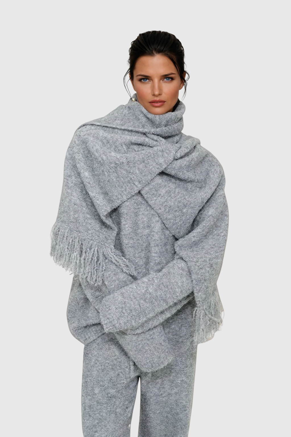 Dessie V Neck Knit Three Piece Pants Set