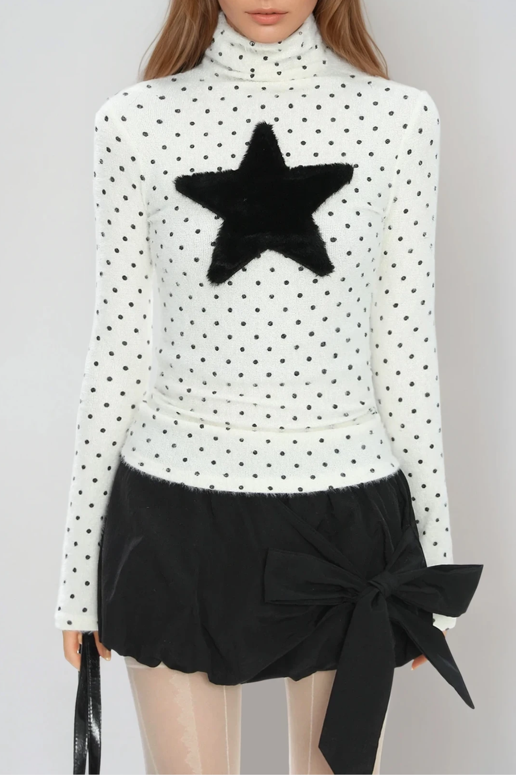 Destiney High Neck Dot Star Top