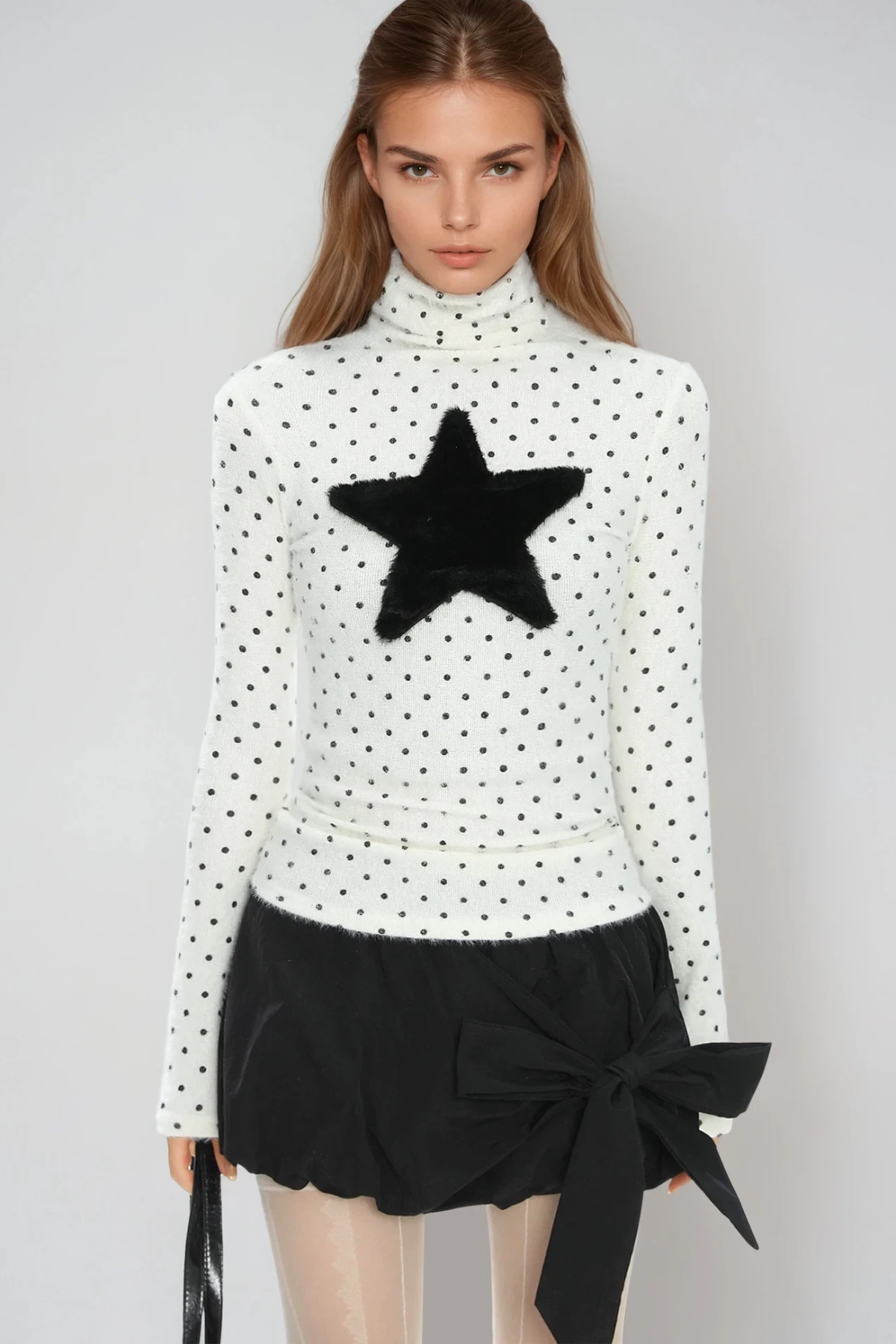 Destiney High Neck Dot Star Top