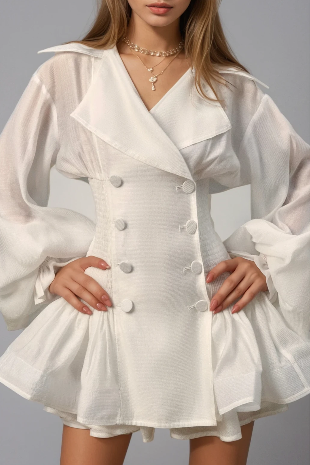 Detlev Balloon Sleeve Puffy Mini Dress