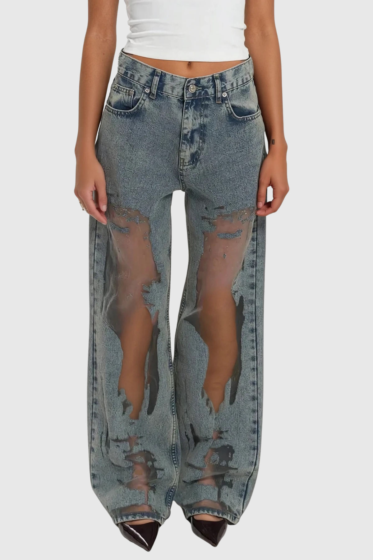 Devaki Mesh Burnout Jeans