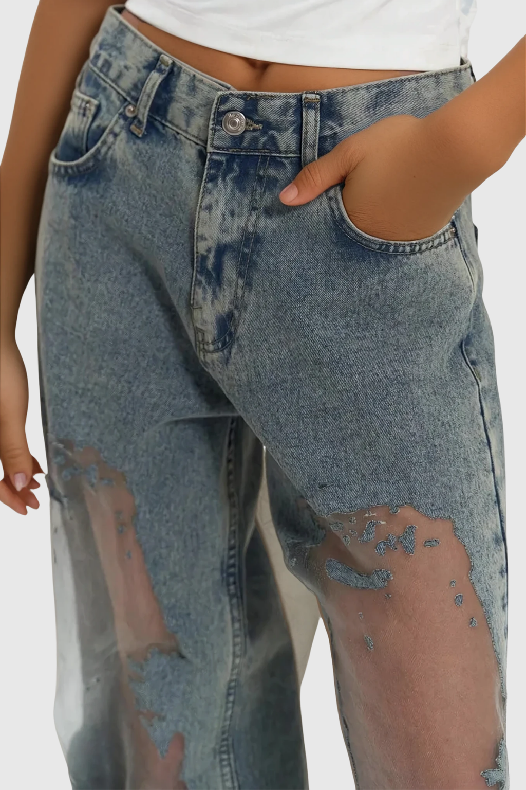 Devaki Mesh Burnout Jeans
