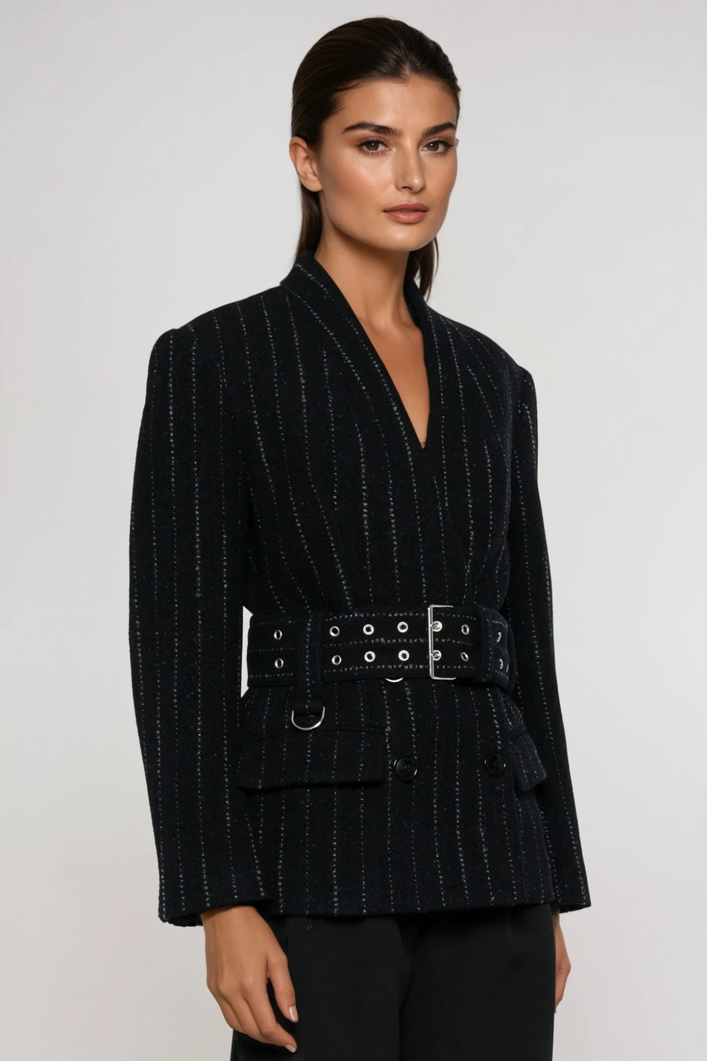 Devante Stripe Belt Jacket