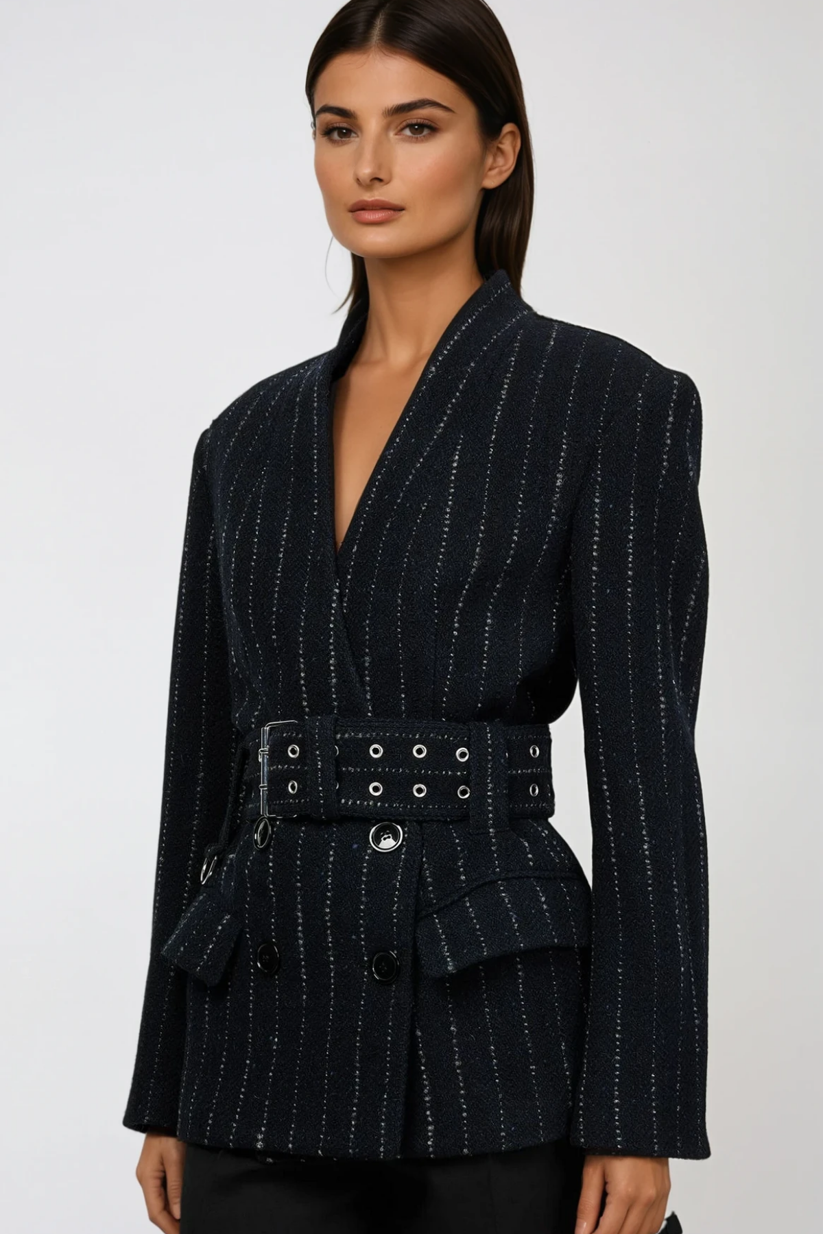 Devante Stripe Belt Jacket