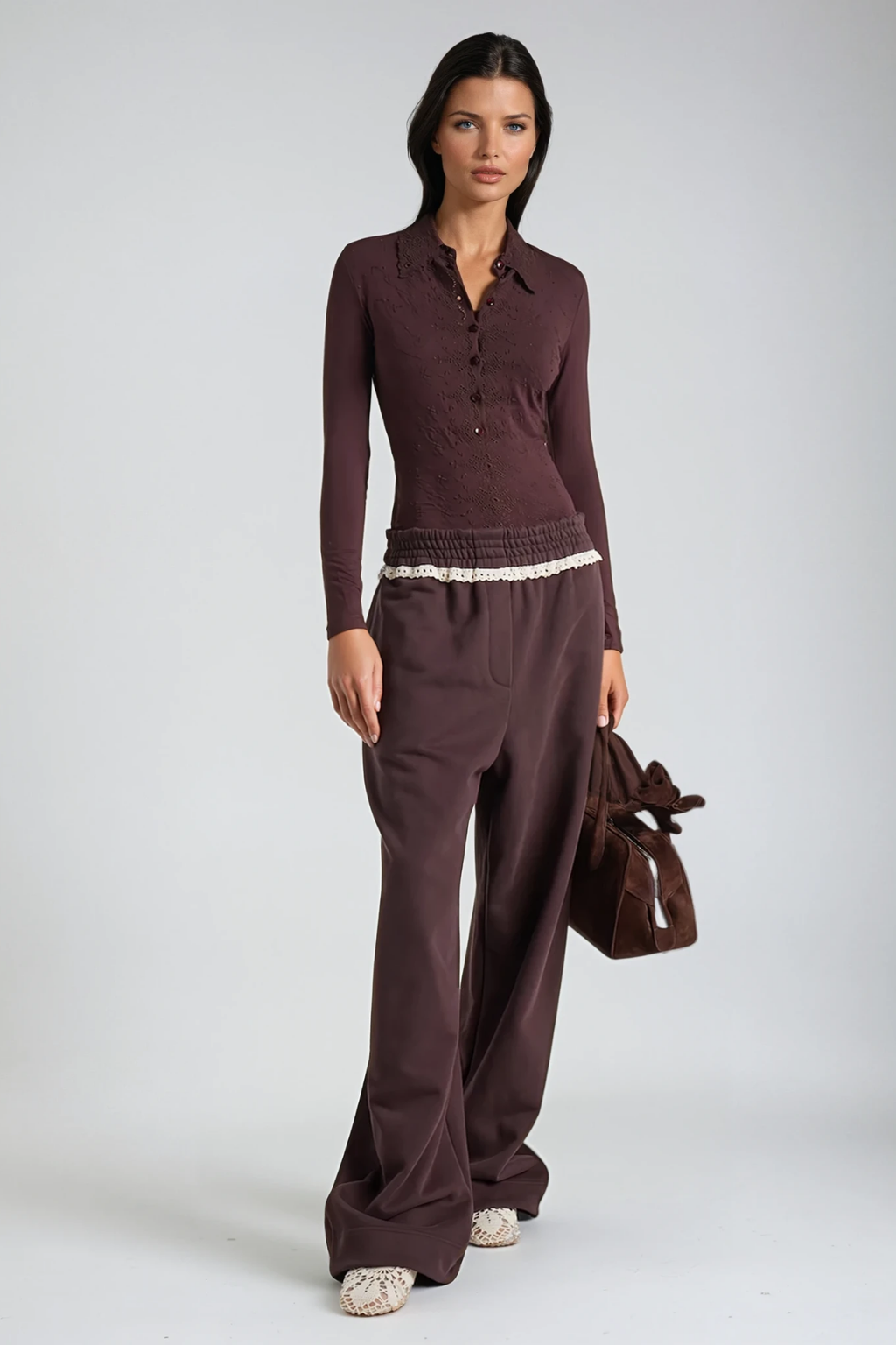 Dezba Deconstruct Lace Wide Leg Pants