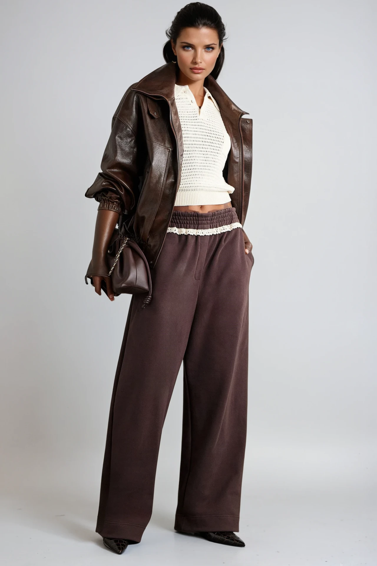 Dezba Deconstruct Lace Wide Leg Pants