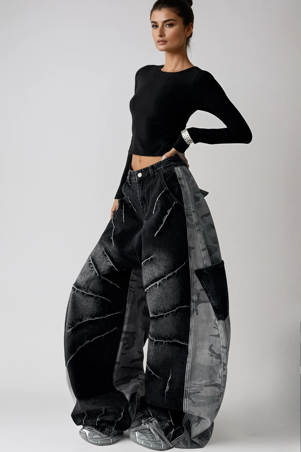 Diane Deconstruct Bleached Baggy Jeans