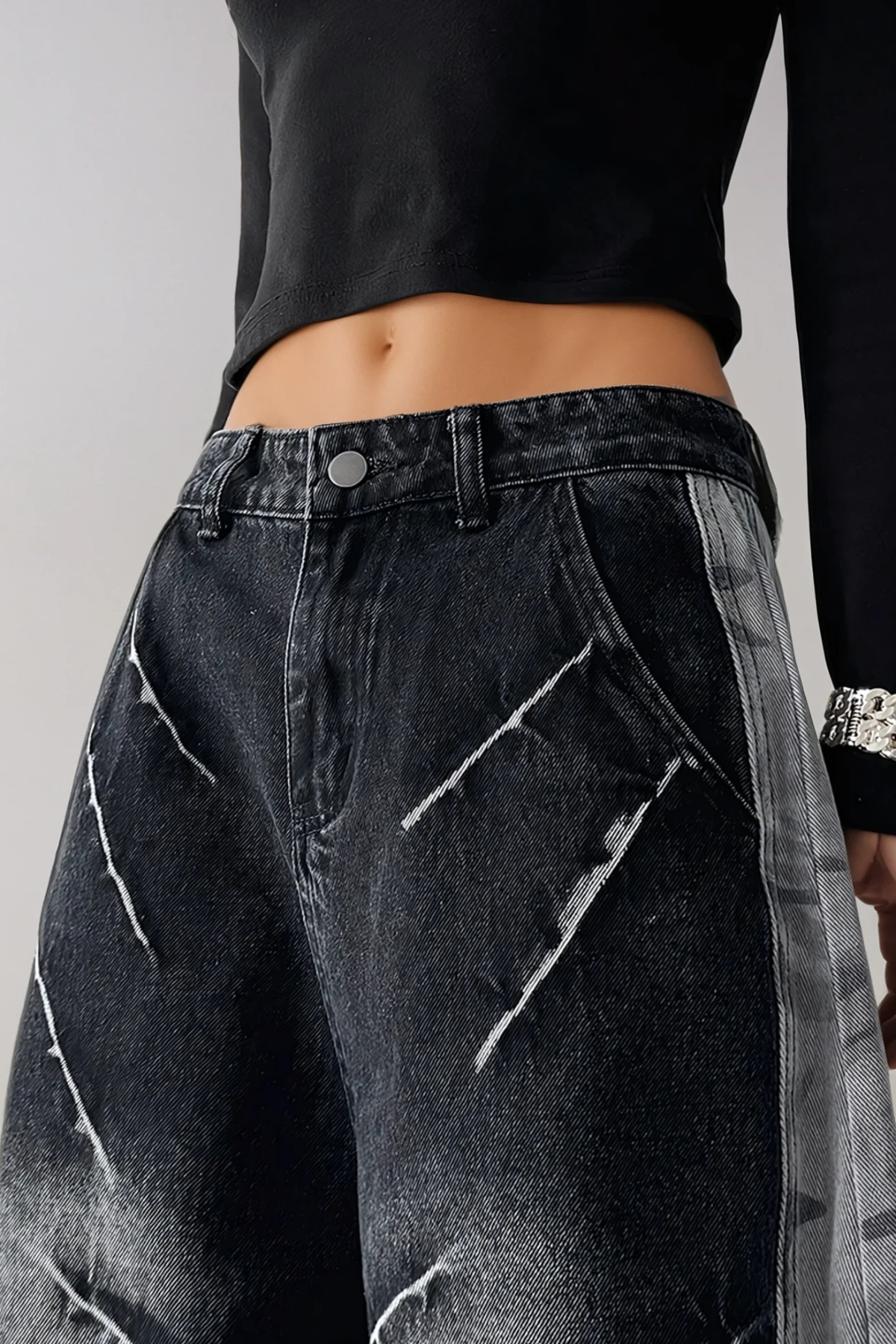 Diane Deconstruct Bleached Baggy Jeans