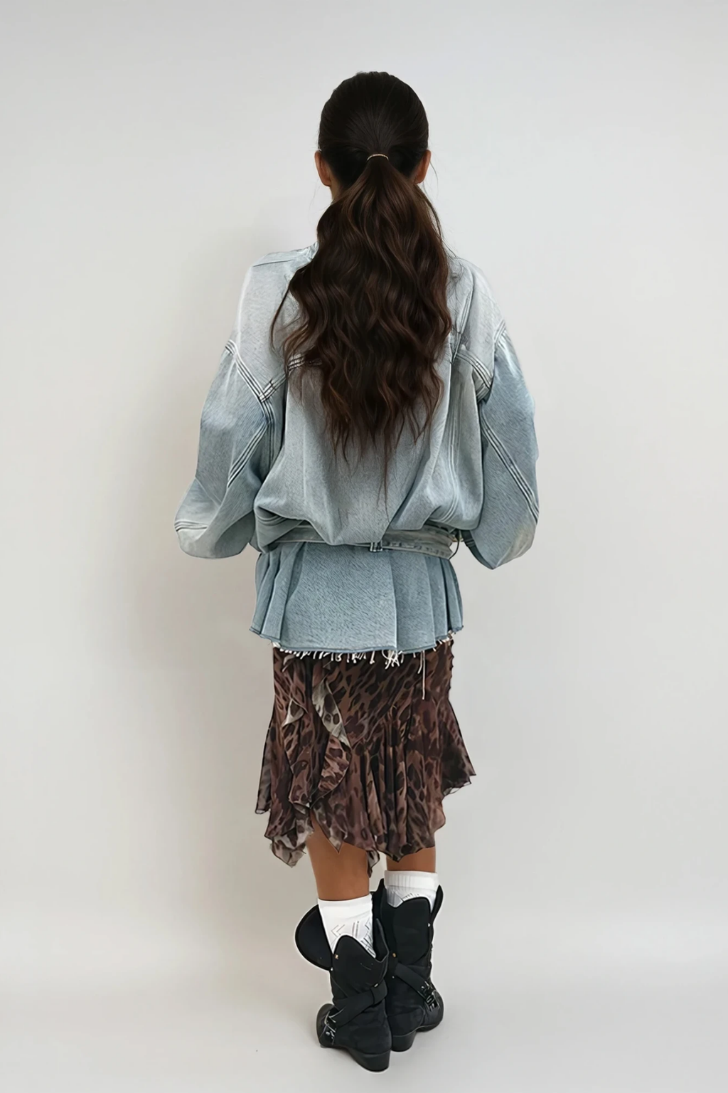Dianna Tie Up Bleached Denim Jacket