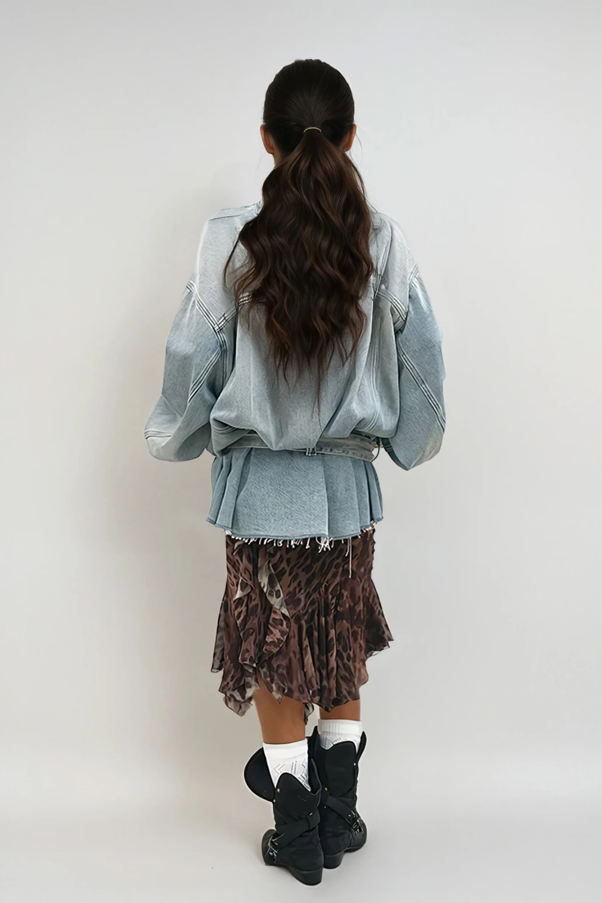 Dianna Tie Up Bleached Denim Jacket
