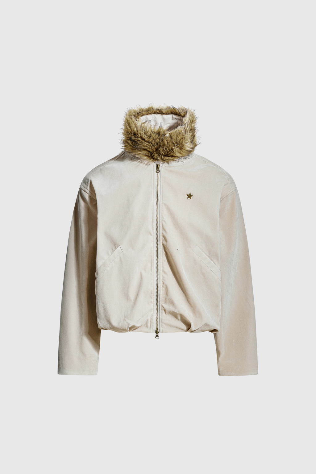 Dick Faux Fur Star Jacket In Apricot