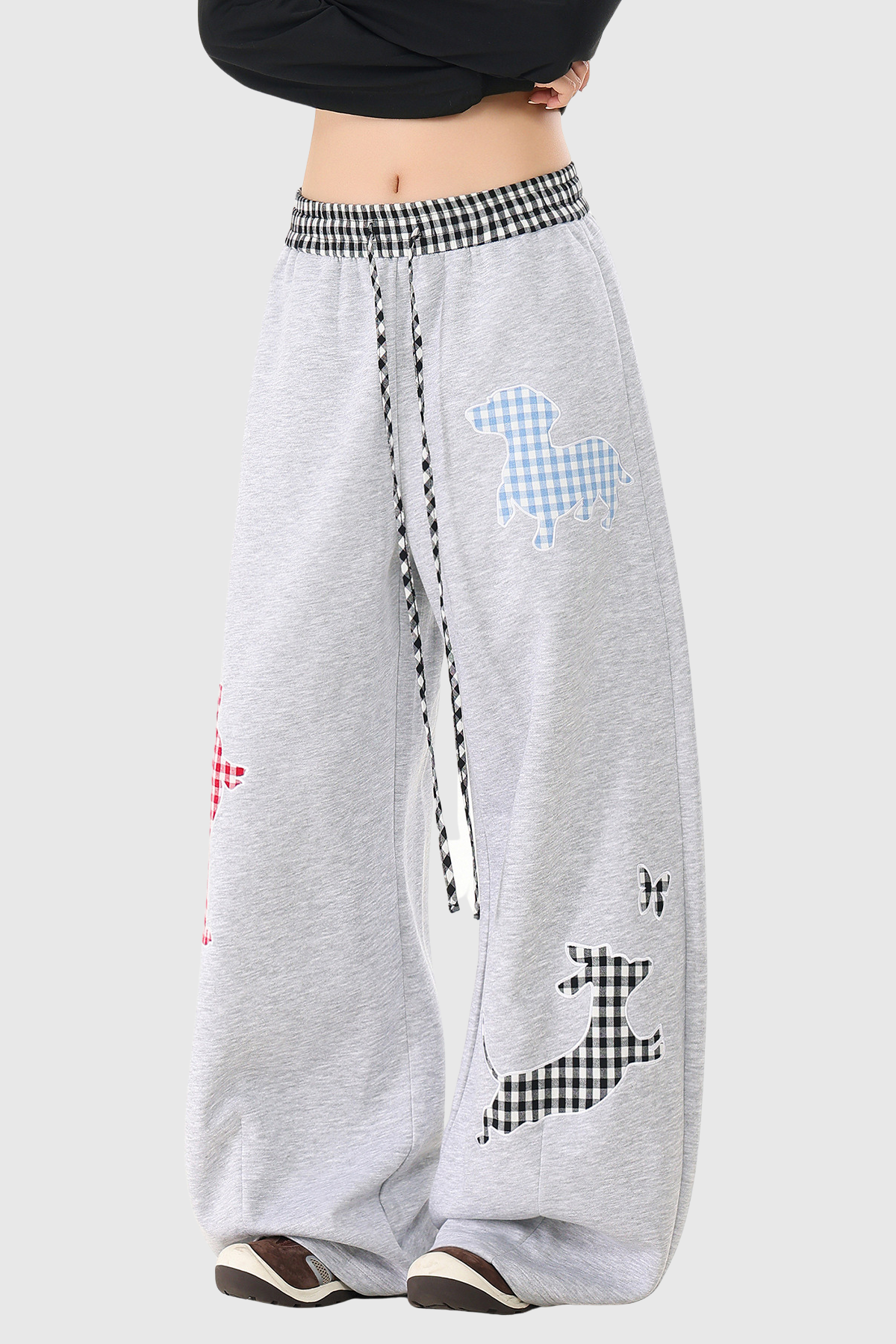 Didacus Print Grid Wide Leg Pants