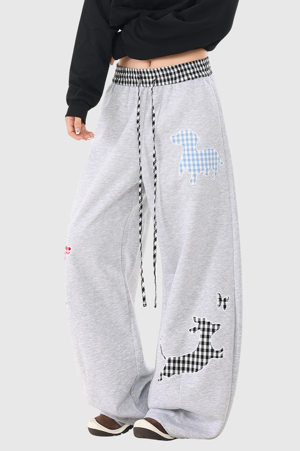 Didacus Print Grid Wide Leg Pants