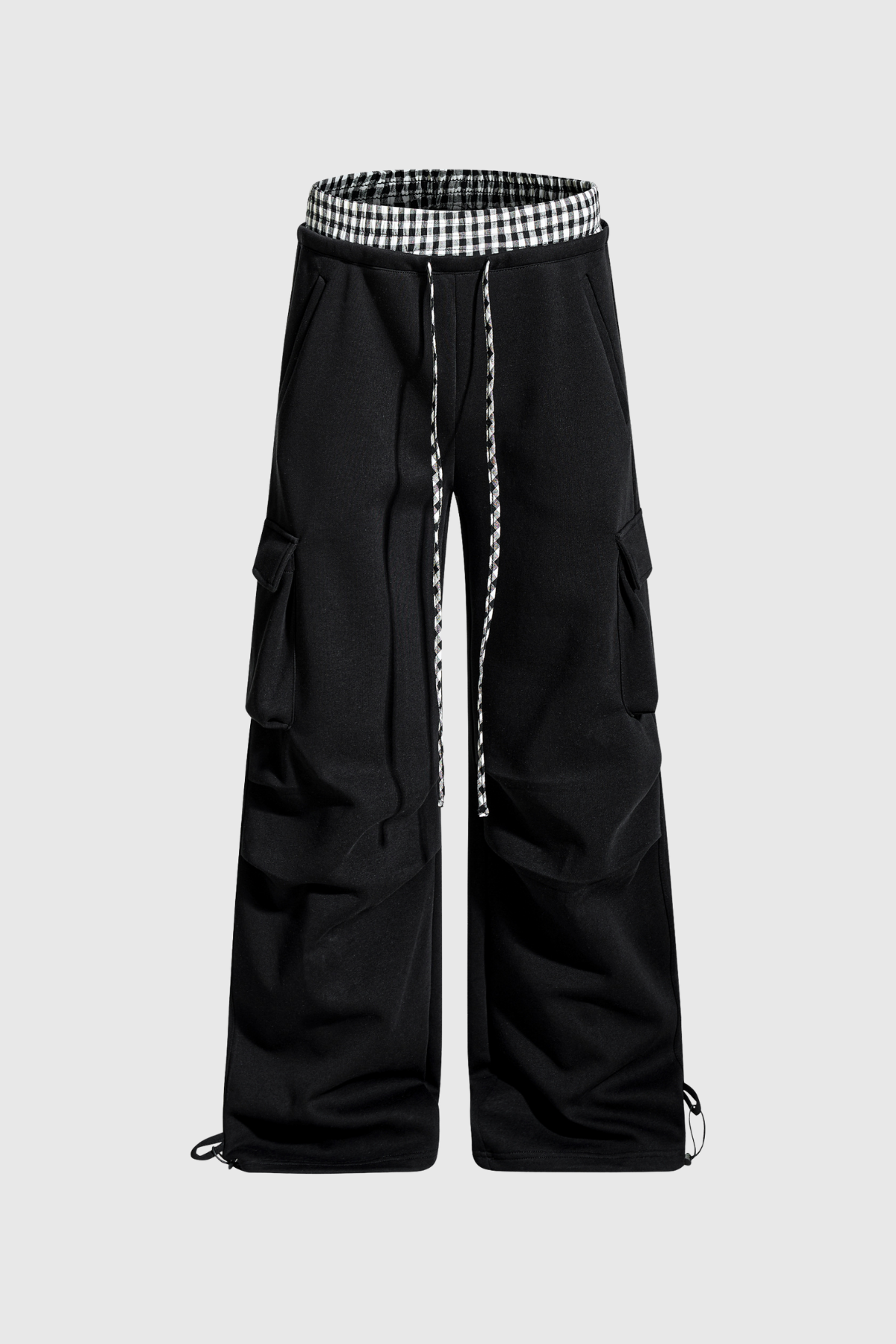 Didi Grid Pocket Cargo Pants In Black