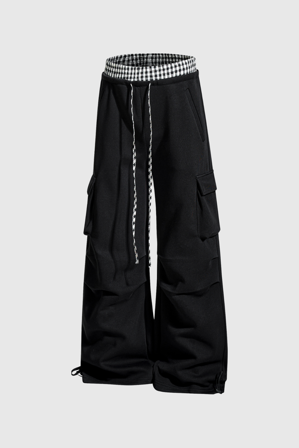 Didi Grid Pocket Cargo Pants In Black