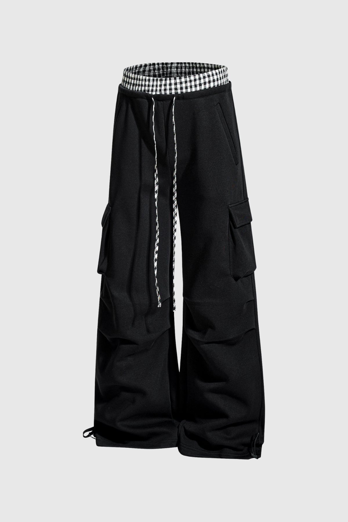 Didi Grid Pocket Cargo Pants In Black
