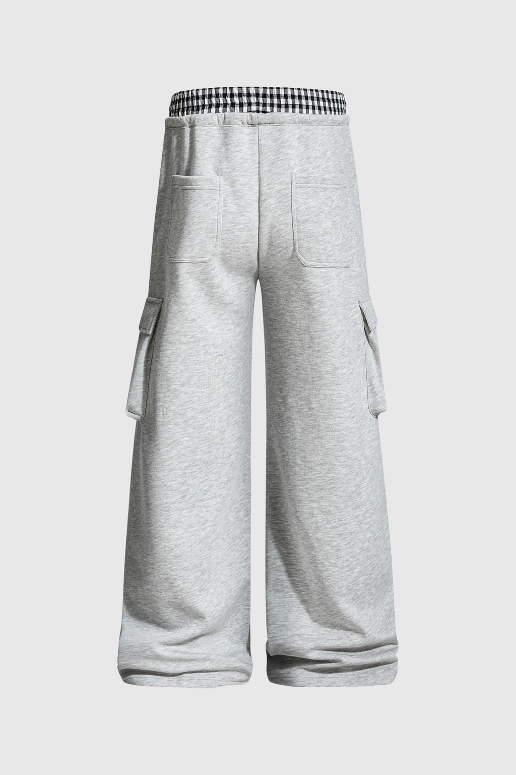 Didi Grid Pocket Cargo Pants In Grey