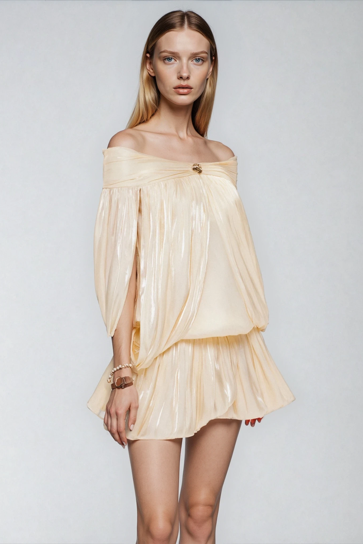 Diedrich Off Shoulder Ruch Mini Dress