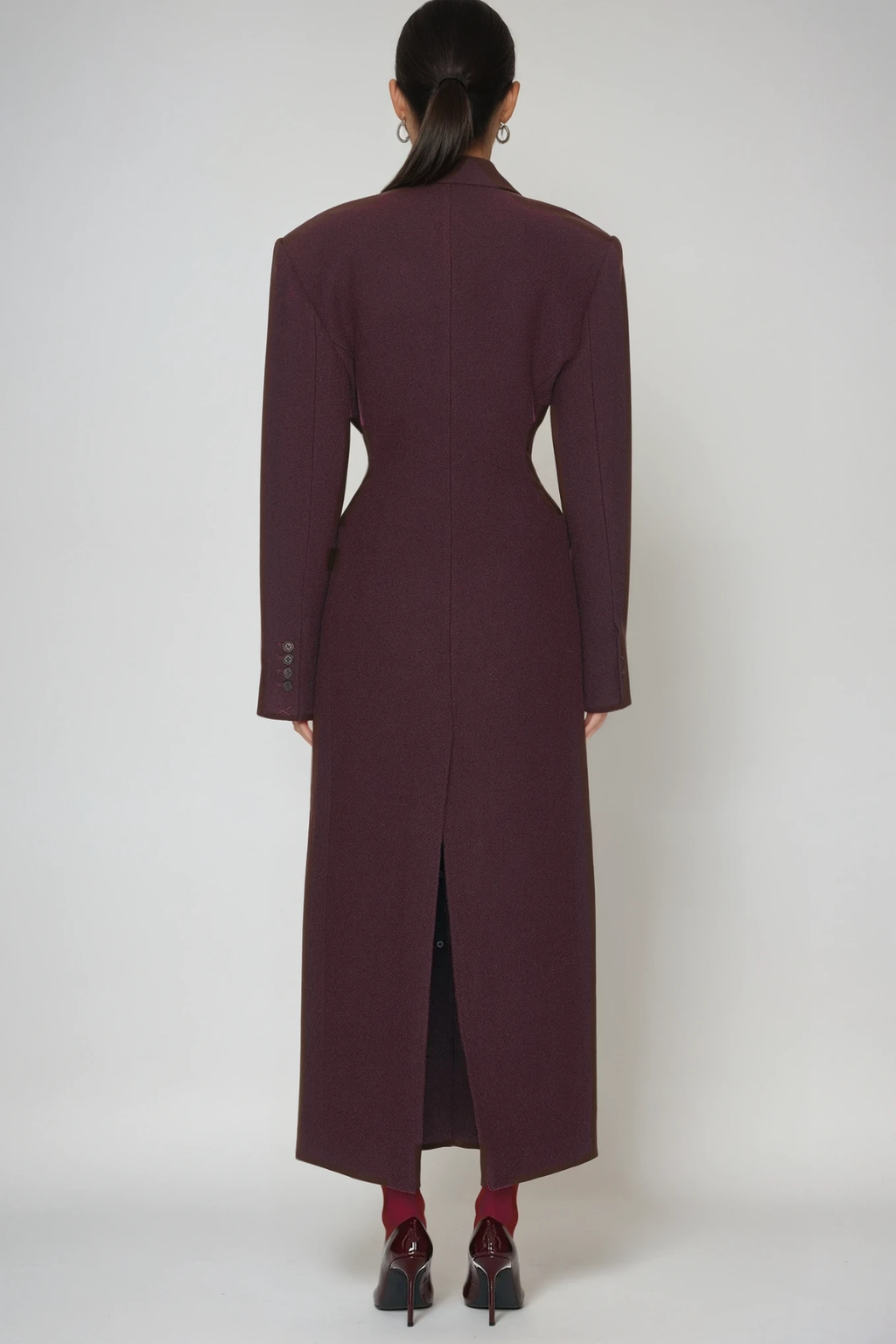 Dieter Lapel Wool Coat In Red