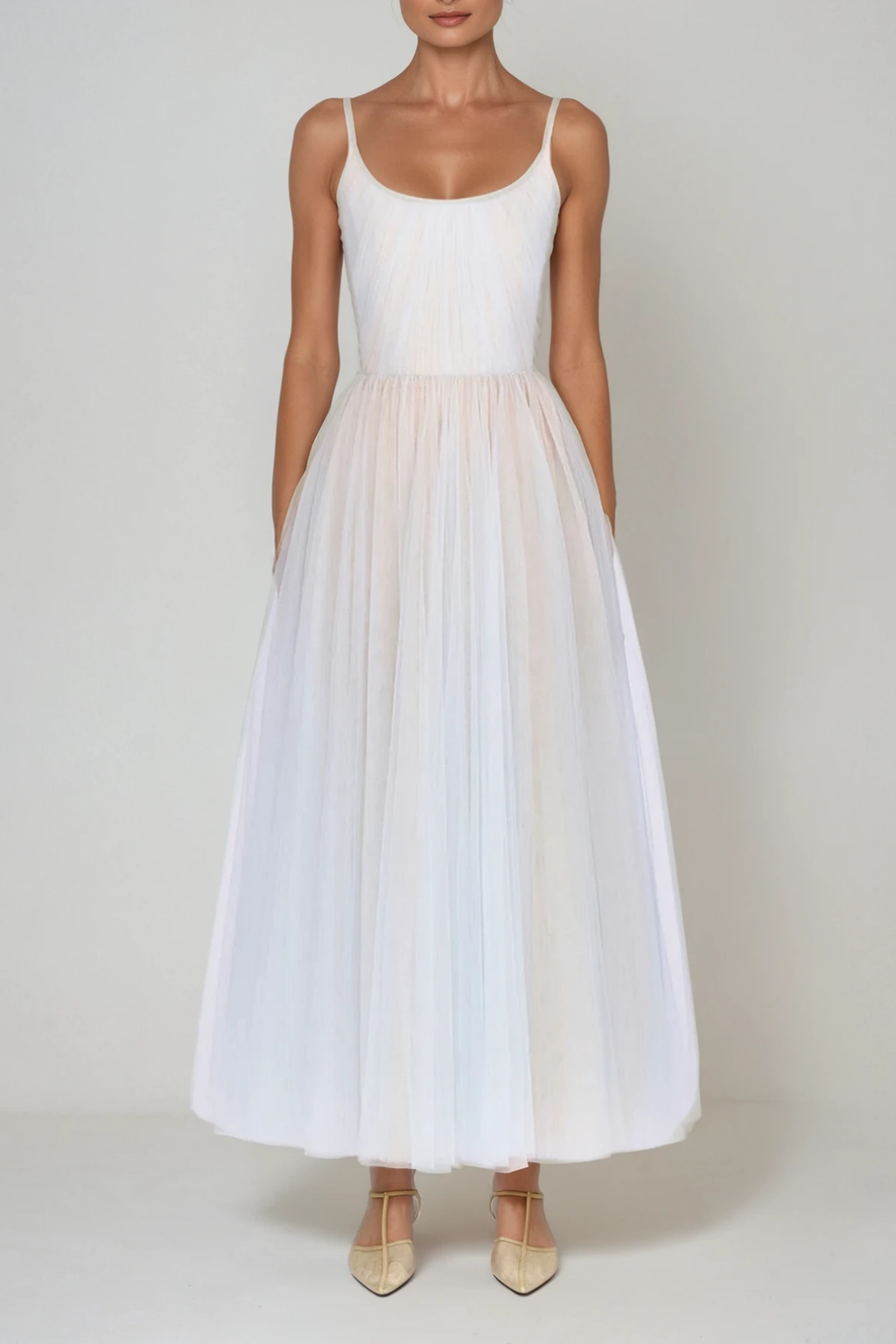 Dieuwe Spaghetti Hayley Mesh Maxi Dress