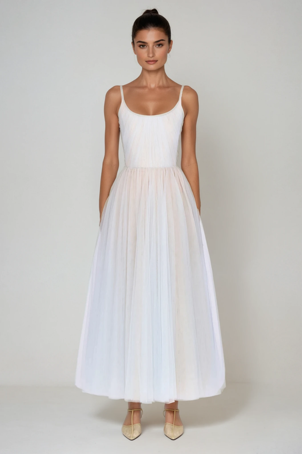 Dieuwe Spaghetti Hayley Mesh Maxi Dress