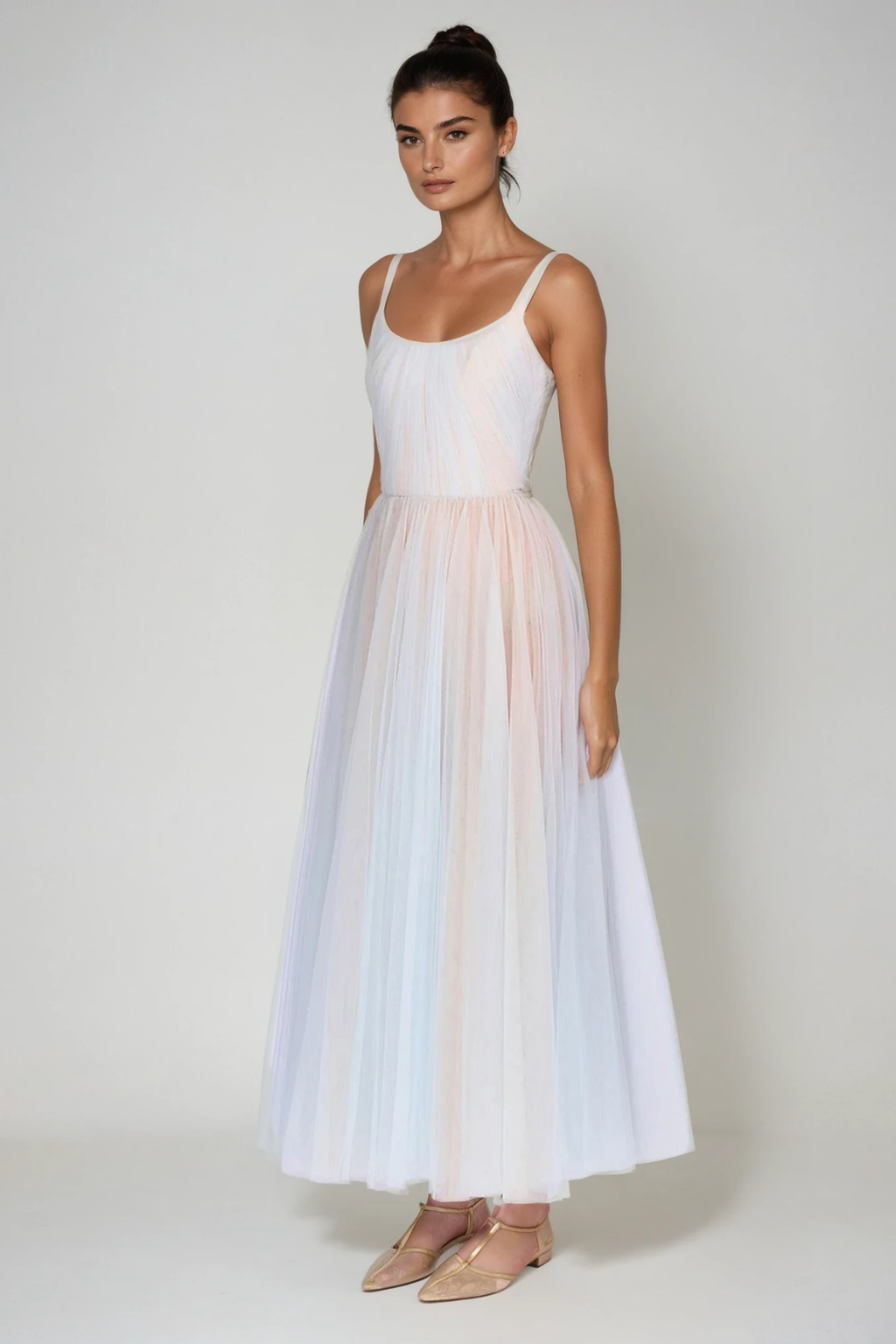 Dieuwe Spaghetti Hayley Mesh Maxi Dress
