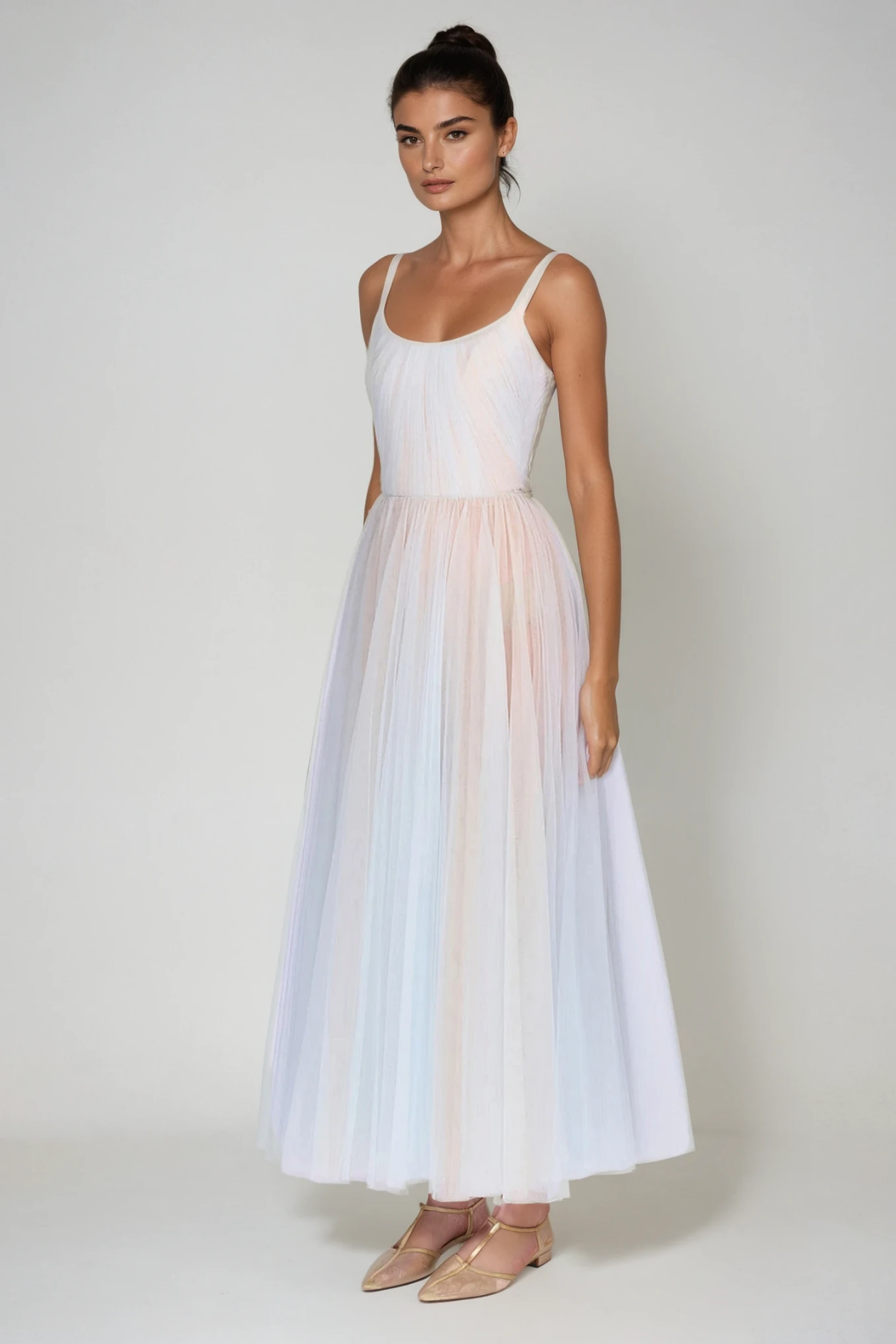 Dieuwe Spaghetti Hayley Mesh Maxi Dress