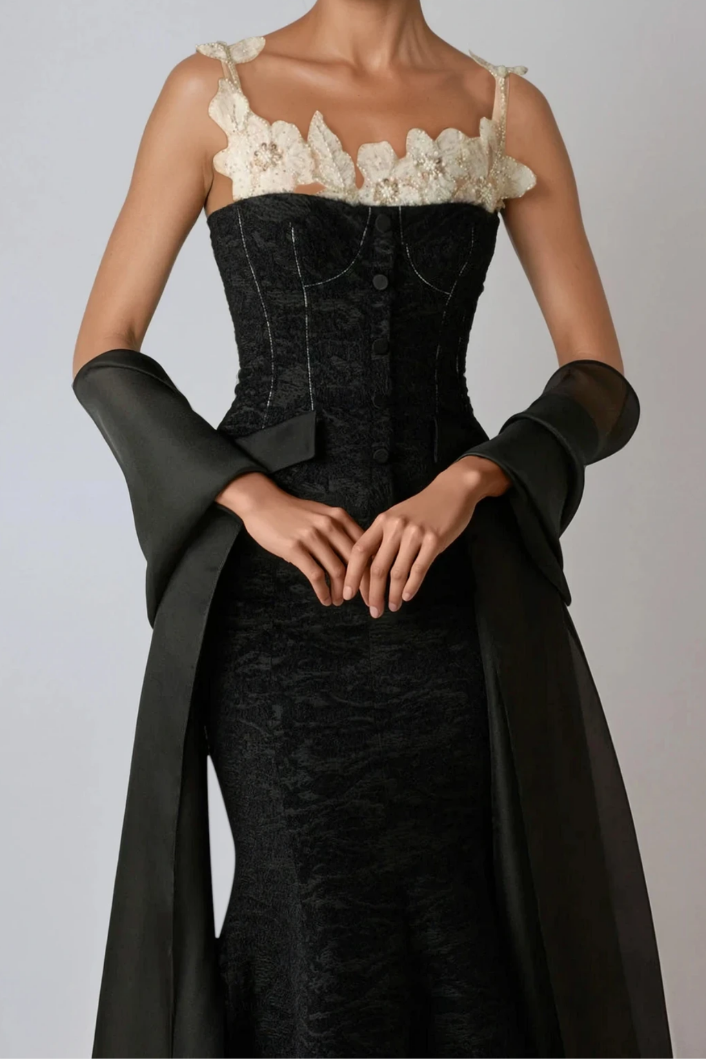 Dieuwer Embroidered Floral Split Skirt Set