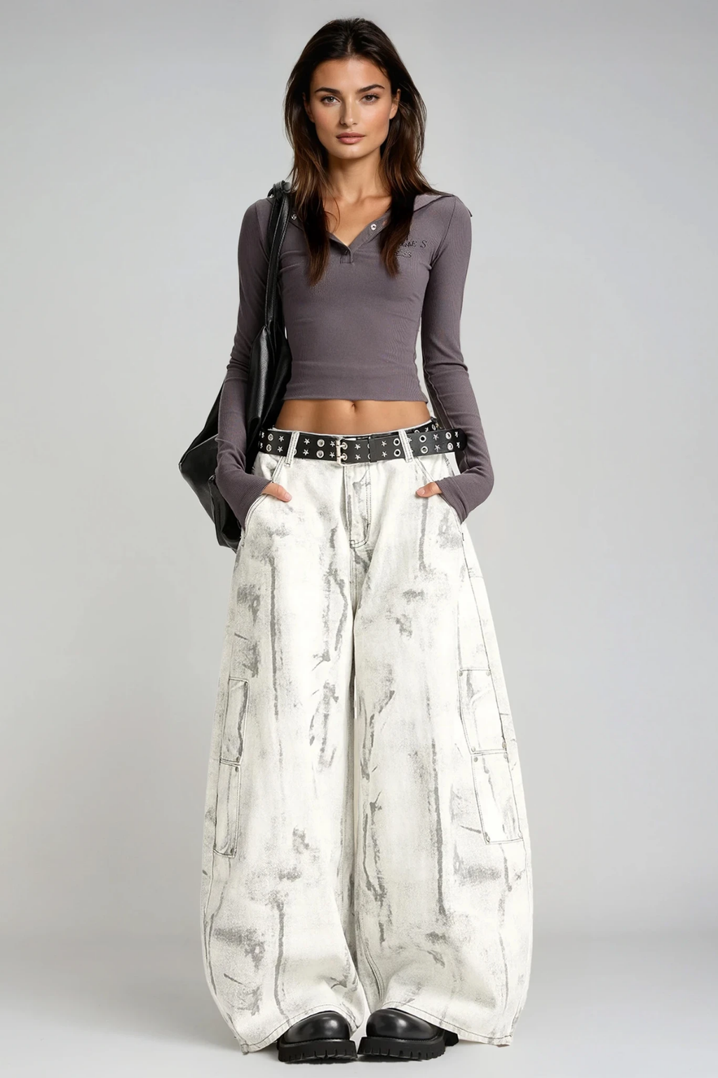 Dijana Asymmetric Print Jeans