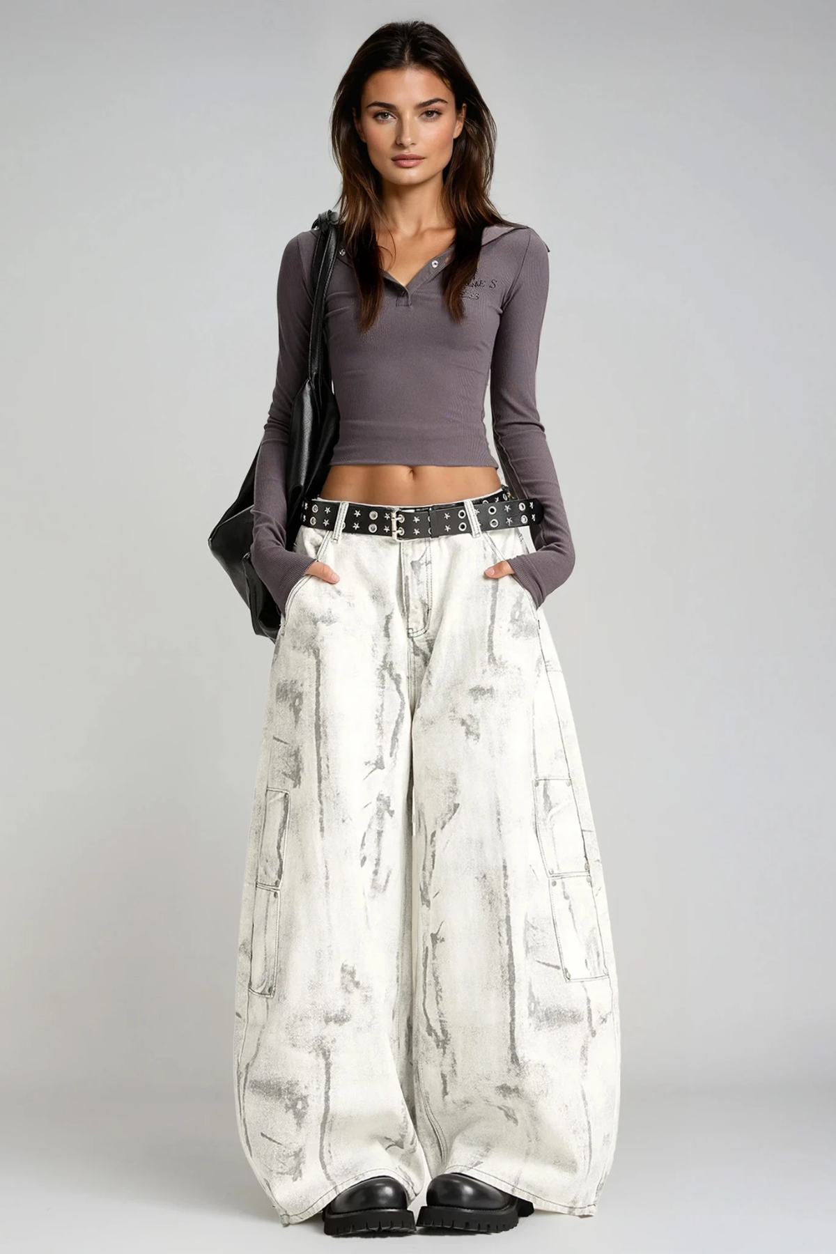 Dijana Asymmetric Print Jeans