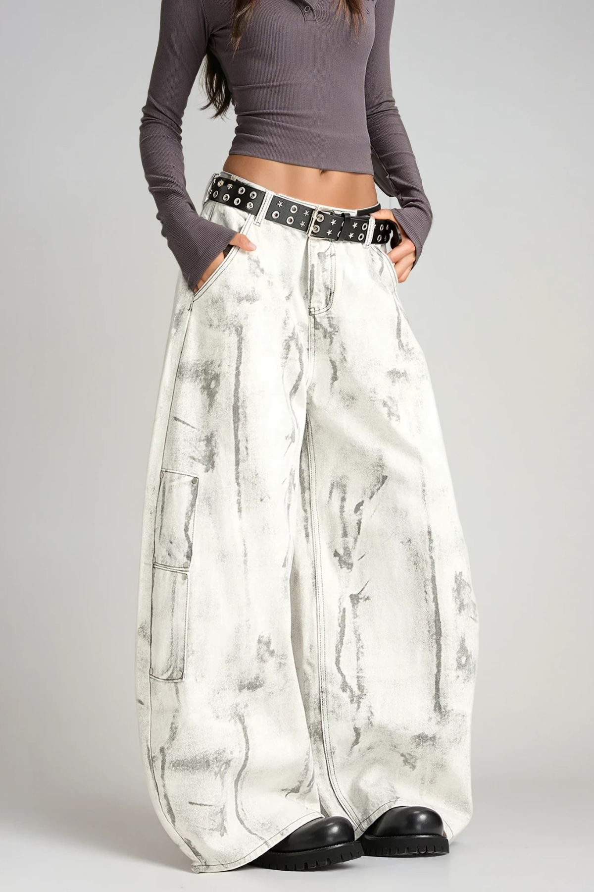 Dijana Asymmetric Print Jeans