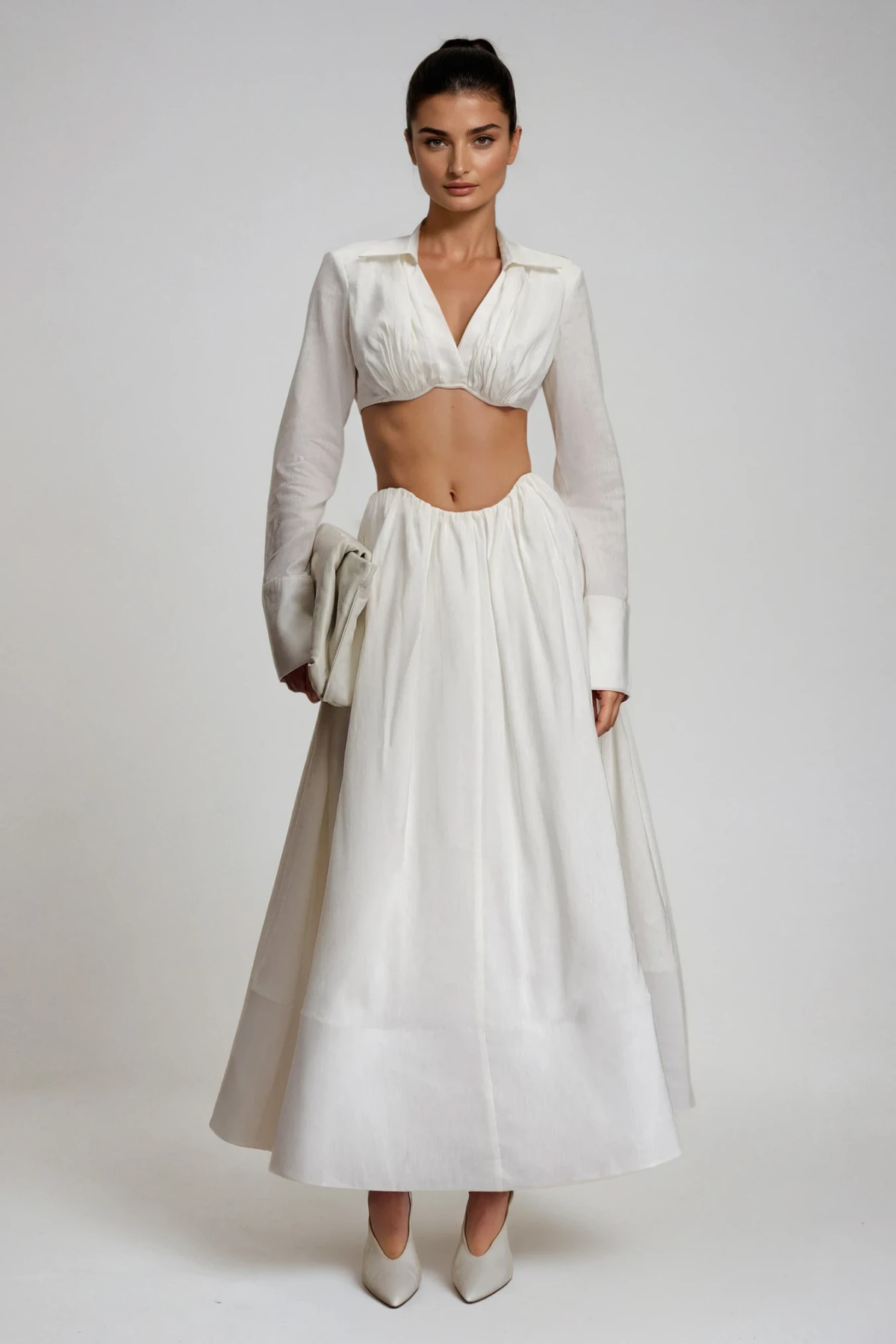 Diklah Long Sleeve Crop Skirt Set