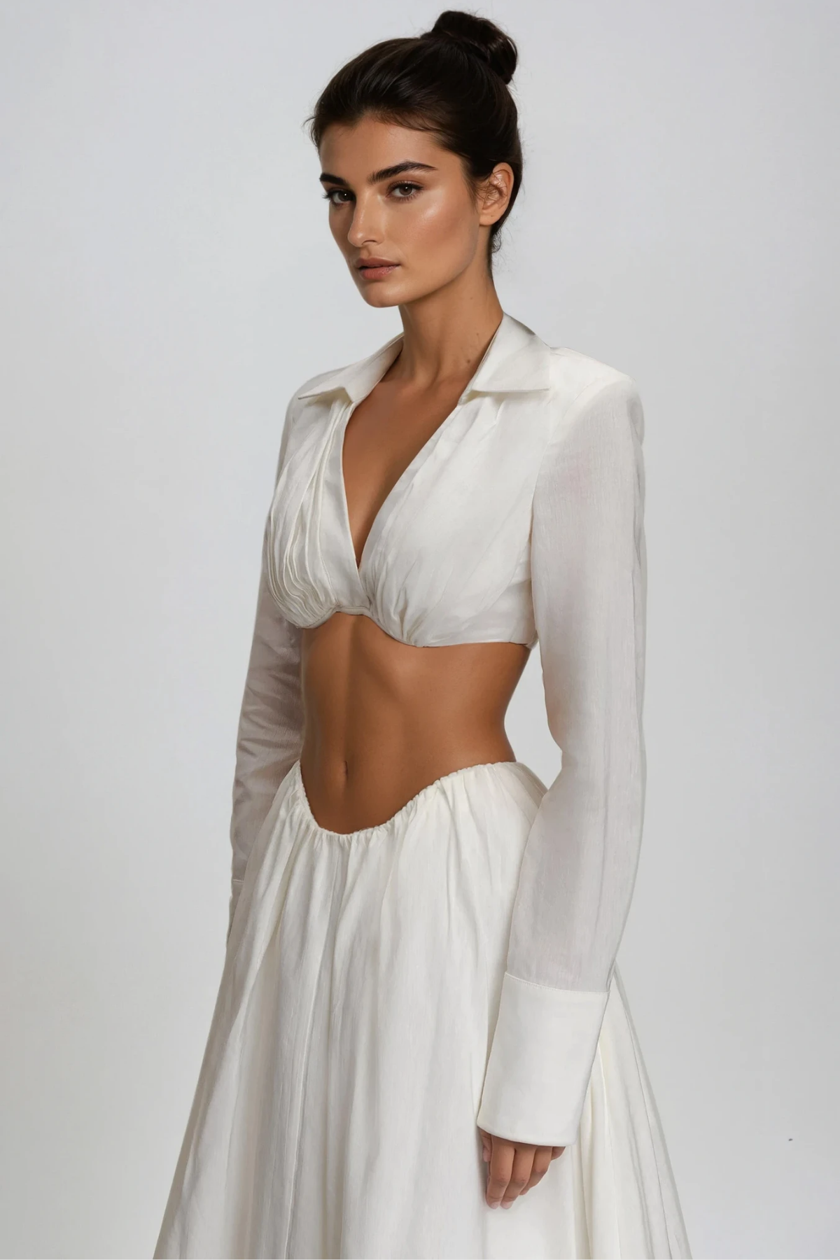 Diklah Long Sleeve Crop Skirt Set