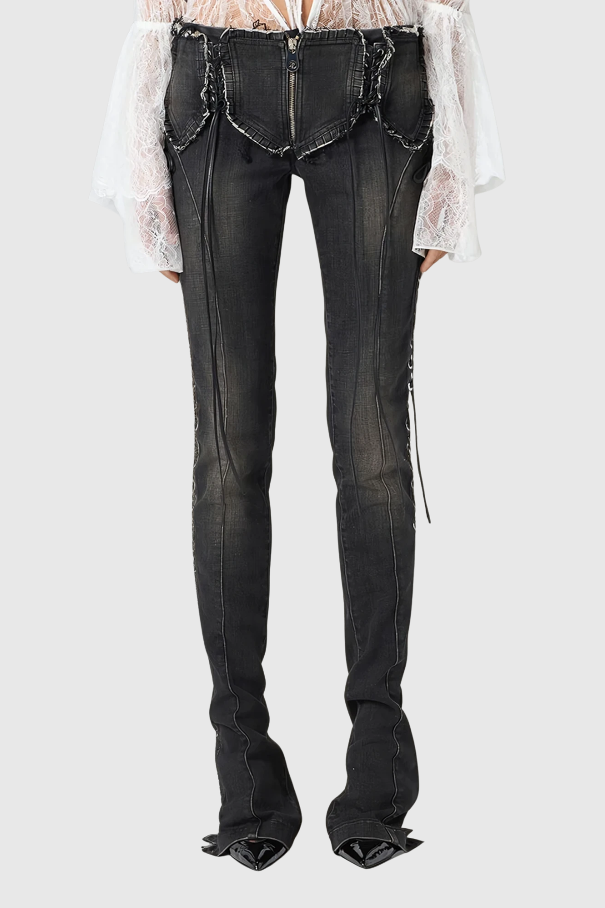 Dikran Lace Up Skinny Jeans