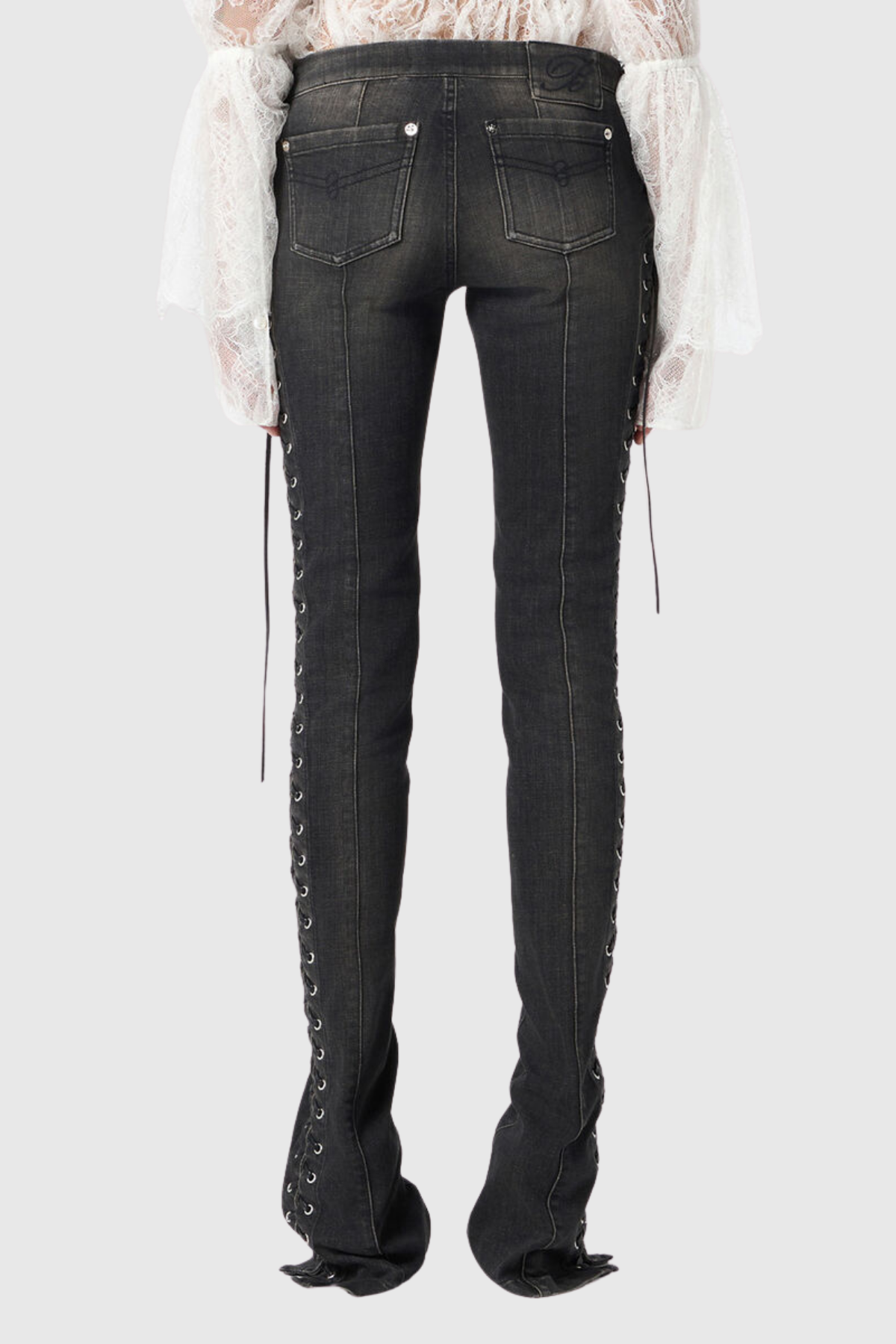 Dikran Lace Up Skinny Jeans