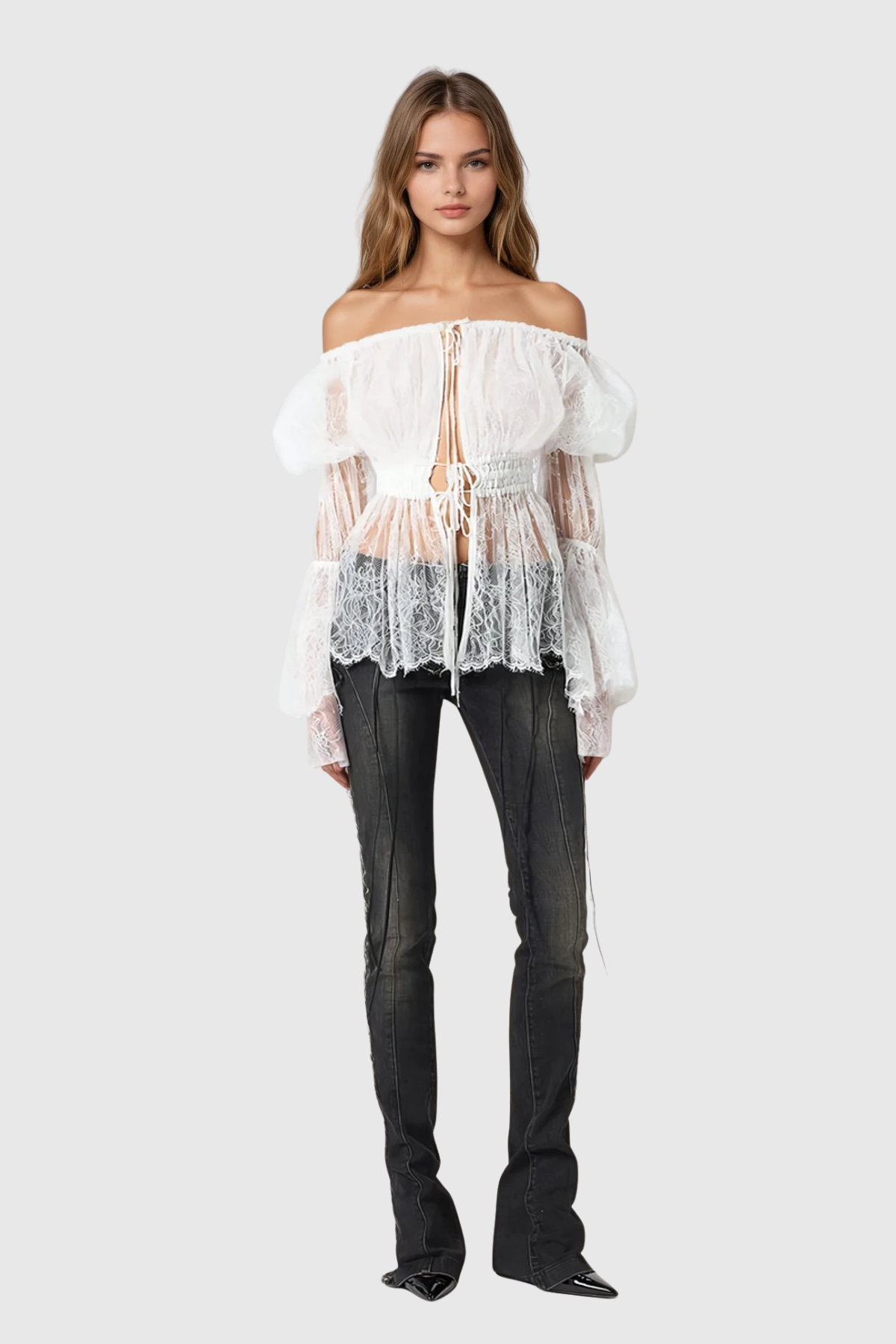 Dikran Lace Up Skinny Jeans